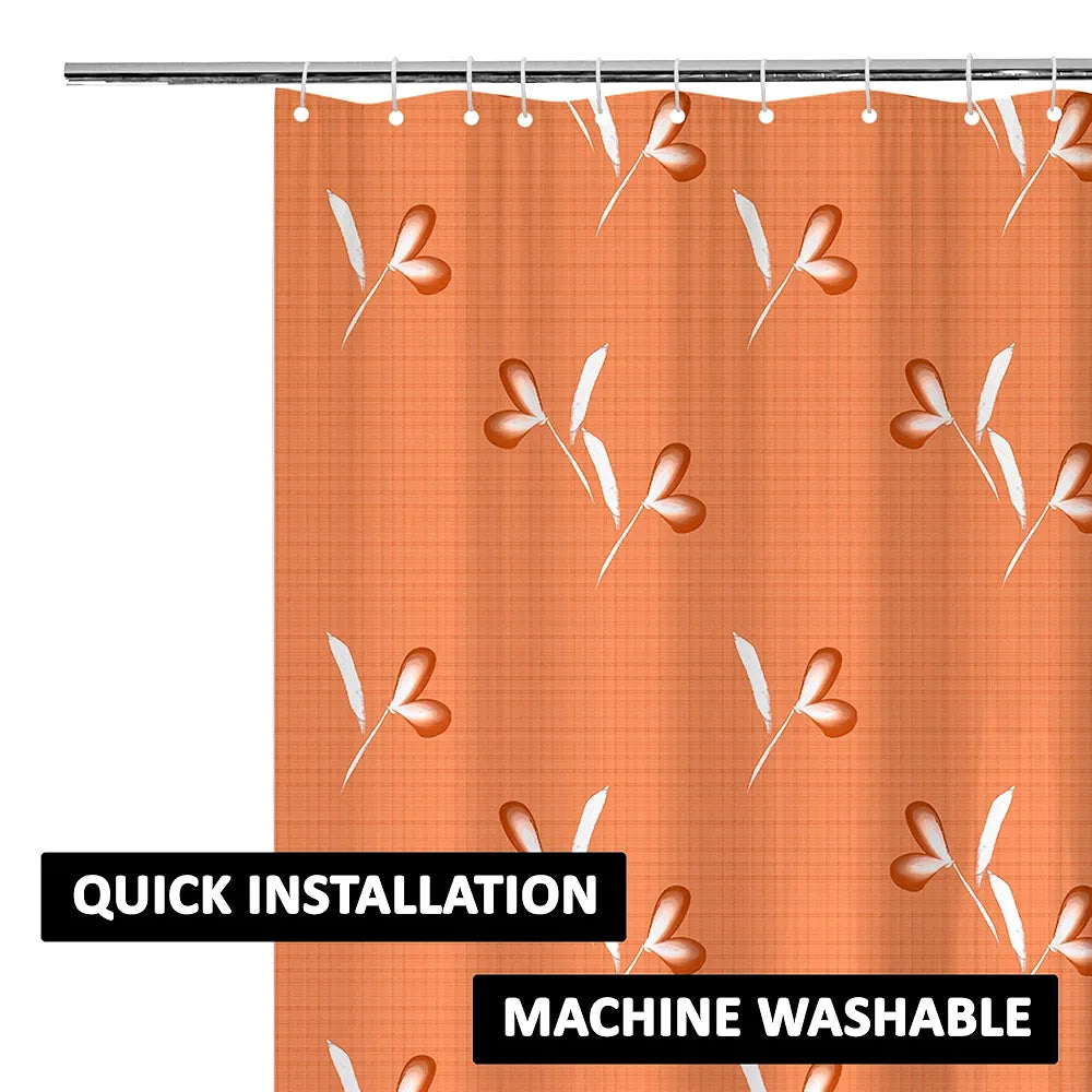 Kuber Industries Shower Curtain | 7 Feet | Bathroom Shower Curtain | AC Curtains | PVC Waterproof Window Curtain | Curtains for Bathtub | 8 Rings Curtain | Painting | Golden